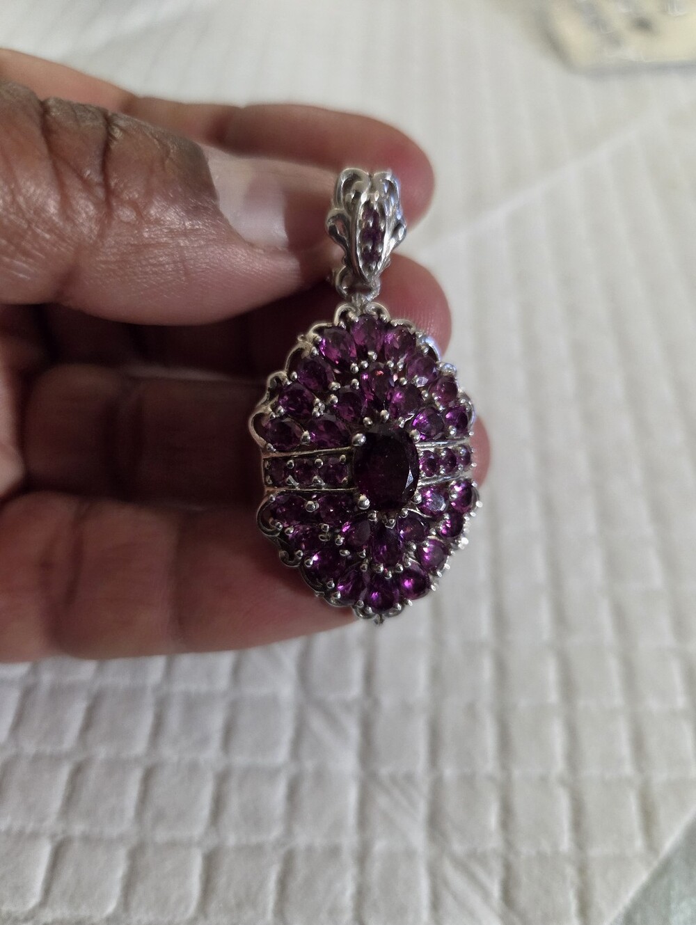 Shop LC Premium Orissa Rhodolite Garnet Multi-Tier Cluster Enhancer Pendant